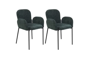 Set med 2 matstolar Albee - Grön, Svart - Möbler - Fåtölj & stolar - Matstol & köksstol