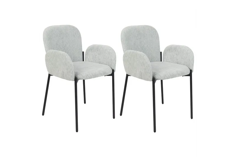 Set med 2 matstolar Albee, Mintgrön, Svart