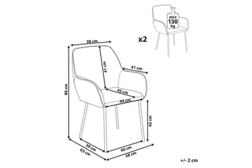 Set med 2 matstolar Alden - Beige, svart - Möbler - Fåtölj & stolar - Matstol & köksstol