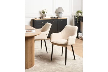 Set med 2 matstolar Alden - Beige, svart - Möbler - Fåtölj & stolar - Matstol & köksstol
