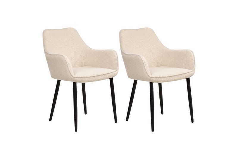 Set med 2 matstolar Alden - Beige, svart - Möbler - Fåtölj & stolar - Matstol & köksstol