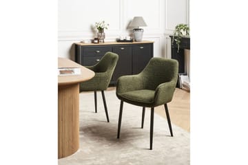 Set med 2 matstolar Alden - Grön, Svart - Möbler - Fåtölj & stolar - Matstol & köksstol