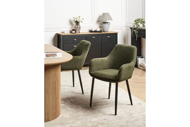 Set med 2 matstolar Alden - Grön, Svart - Möbler - Fåtölj & stolar - Matstol & köksstol