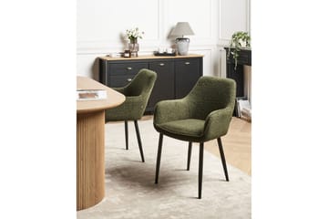Set med 2 matstolar Alden - Grön, Svart - Möbler - Fåtölj & stolar - Matstol & köksstol