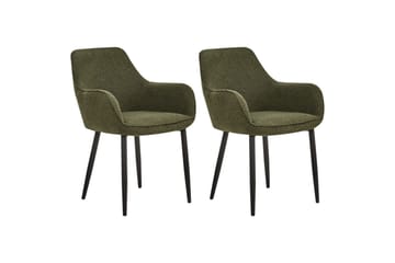 Set med 2 matstolar Alden - Grön, Svart - Möbler - Fåtölj & stolar - Matstol & köksstol