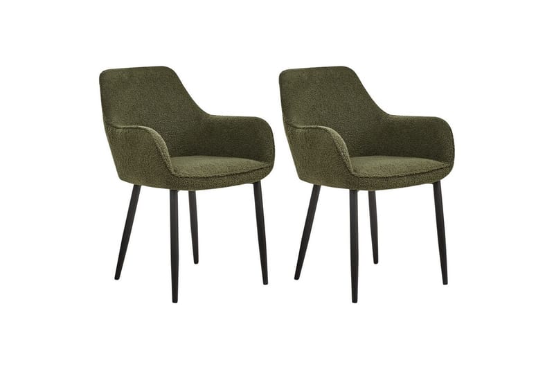 Set med 2 matstolar Alden - Grön, Svart - Möbler - Fåtölj & stolar - Matstol & köksstol