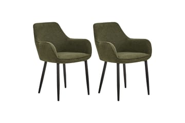 Set med 2 matstolar Alden - Grön, Svart - Möbler - Fåtölj & stolar - Matstol & köksstol