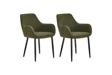 Set med 2 matstolar Alden - Grön, Svart - Möbler - Fåtölj & stolar - Matstol & köksstol