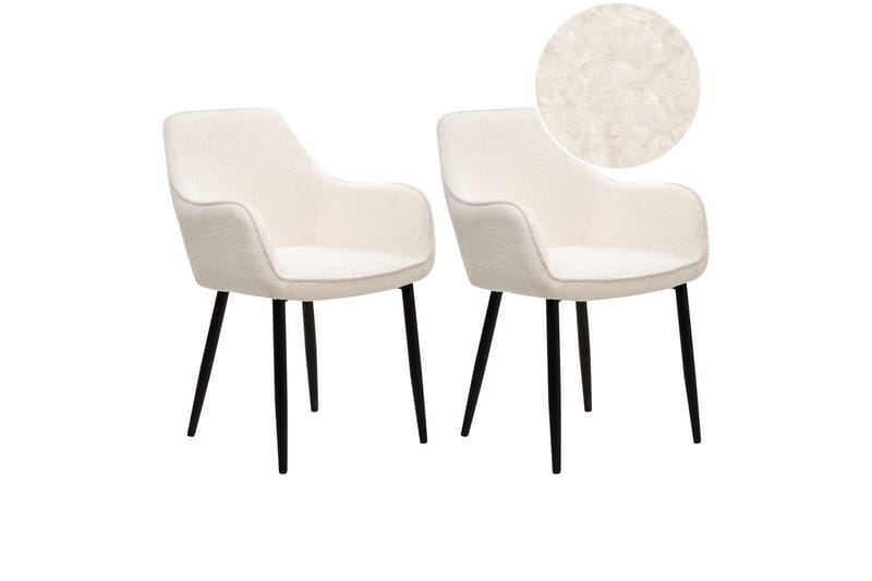 Set med 2 matstolar Alden, Vit, Svart