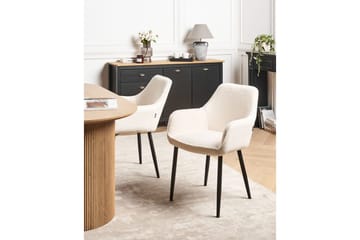 Set med 2 matstolar Alden - Vit, Svart - Möbler - Fåtölj & stolar - Matstol & köksstol