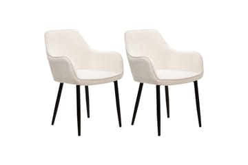Set med 2 matstolar Alden - Vit, Svart - Möbler - Fåtölj & stolar - Matstol & köksstol