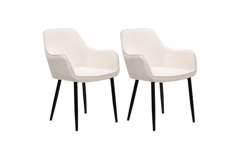 Set med 2 matstolar Alden - Vit, Svart - Möbler - Fåtölj & stolar - Matstol & köksstol