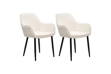 Set med 2 matstolar Alden - Vit, Svart - Möbler - Fåtölj & stolar - Matstol & köksstol