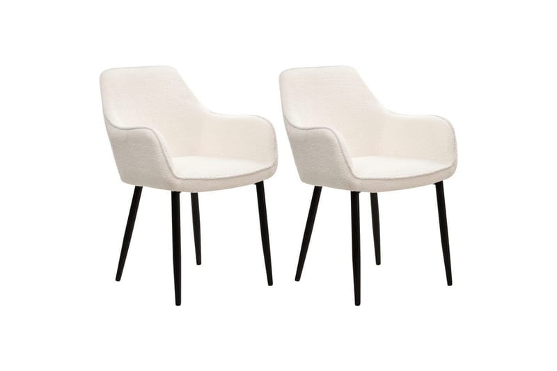 Set med 2 matstolar Alden - Vit, Svart - Möbler - Fåtölj & stolar - Matstol & köksstol
