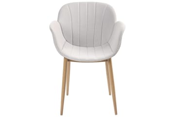 Set med 2 matstolar Alice - Grå, ljust trä - Möbler - Fåtölj & stolar - Matstol & köksstol