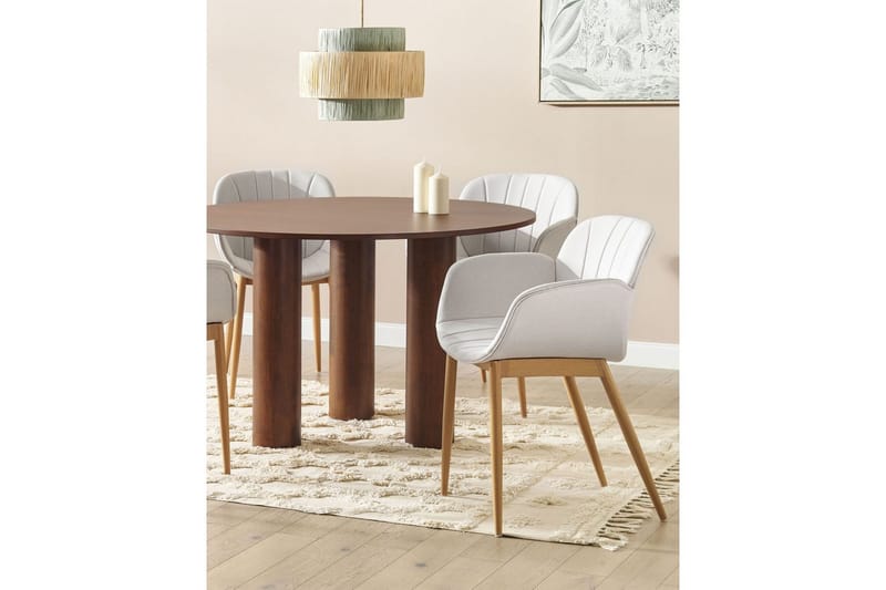 Set med 2 matstolar Alice - Grå, ljust trä - Möbler - Fåtölj & stolar - Matstol & köksstol