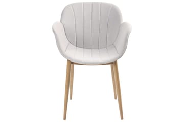 Set med 2 matstolar Alice - Grå, ljust trä - Möbler - Fåtölj & stolar - Matstol & köksstol