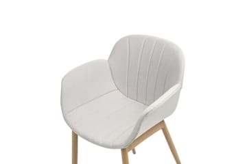 Set med 2 matstolar Alice - Grå, ljust trä - Möbler - Fåtölj & stolar - Matstol & köksstol