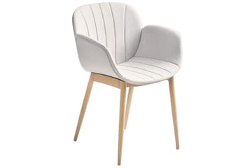 Set med 2 matstolar Alice - Grå, ljust trä - Möbler - Fåtölj & stolar - Matstol & köksstol