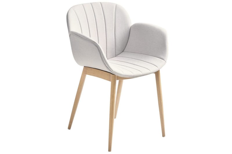 Set med 2 matstolar Alice - Grå, ljust trä - Möbler - Fåtölj & stolar - Matstol & köksstol