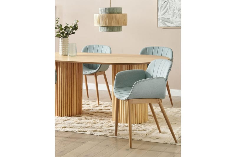 Set med 2 matstolar Alice - Grönt, ljust trä - Möbler - Fåtölj & stolar - Matstol & köksstol