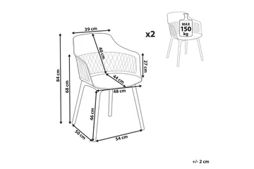 Set med 2 matstolar Almira - Vit - Möbler - Fåtölj & stolar - Matstol & köksstol