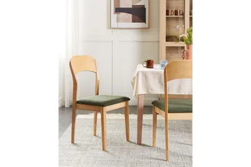 Set med 2 matstolar Alvin - Ljus trä, grön - Möbler - Fåtölj & stolar - Matstol & köksstol