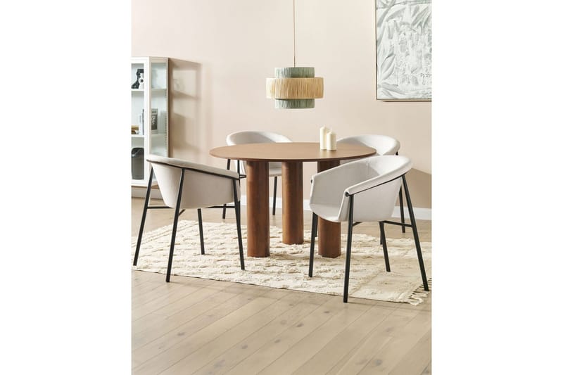 Set med 2 matstolar Ames - Beige, svart - Möbler - Fåtölj & stolar - Matstol & köksstol