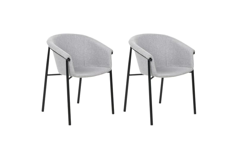 Set med 2 matstolar Ames - Grå, svart - Möbler - Fåtölj & stolar - Matstol & köksstol