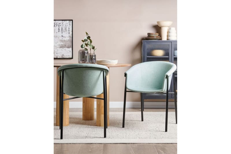 Set med 2 matstolar Ames - Grön, Svart - Möbler - Fåtölj & stolar - Matstol & köksstol