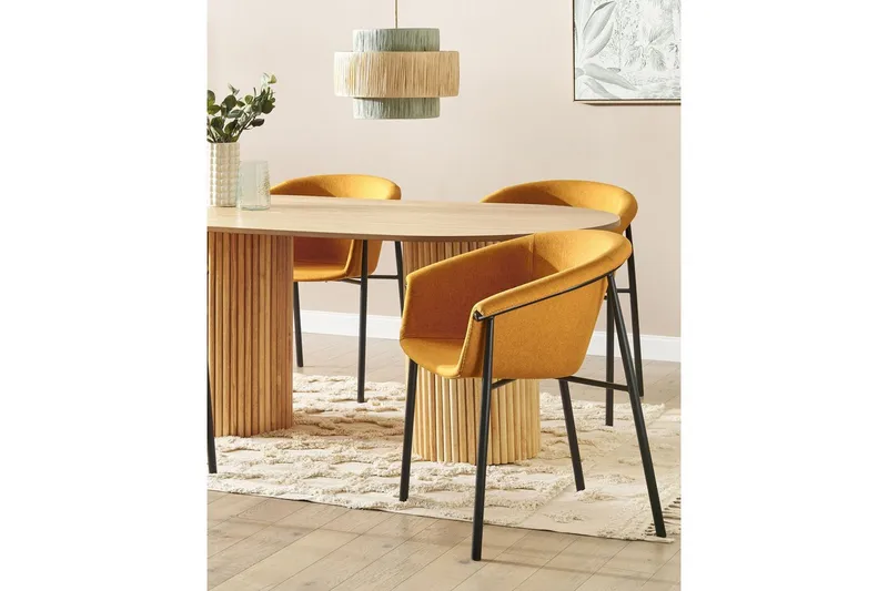 Set med 2 matstolar Ames - Orange, svart - Möbler - Fåtölj & stolar - Matstol & köksstol