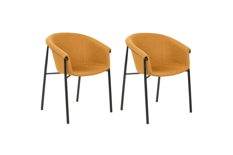 Set med 2 matstolar Ames, Orange, svart