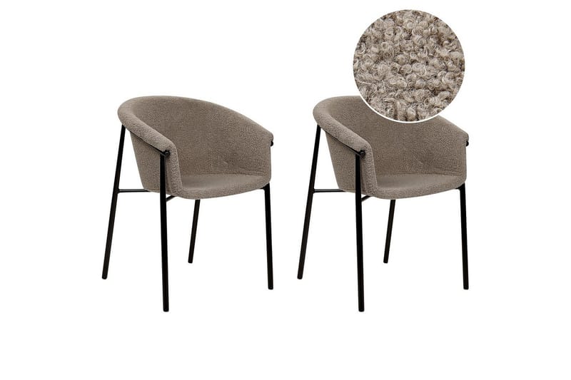 Set med 2 matstolar Ames - Taupe, svart - Möbler - Fåtölj & stolar - Matstol & köksstol