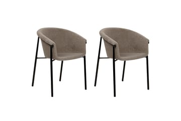 Set med 2 matstolar Ames - Taupe, svart - Möbler - Fåtölj & stolar - Matstol & köksstol