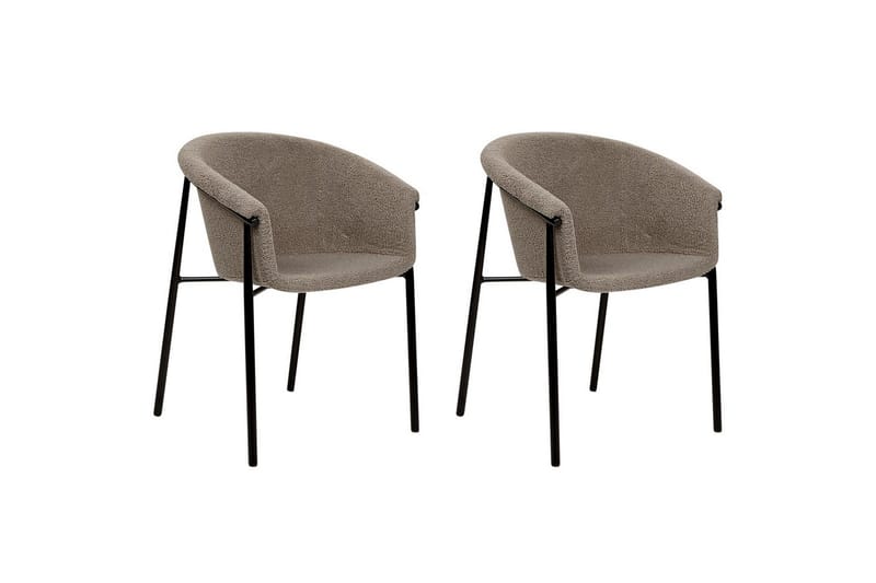 Set med 2 matstolar Ames - Taupe, svart - Möbler - Fåtölj & stolar - Matstol & köksstol