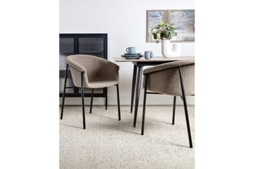 Set med 2 matstolar Ames - Taupe, svart - Möbler - Fåtölj & stolar - Matstol & köksstol