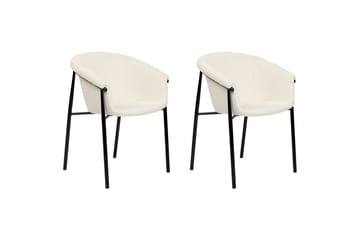 Set med 2 matstolar Ames - Vit, Svart - Möbler - Fåtölj & stolar - Matstol & köksstol