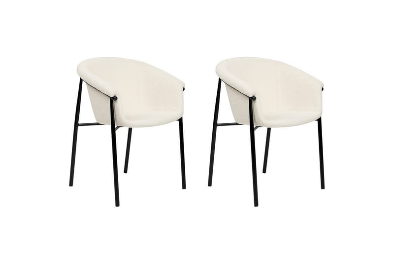 Set med 2 matstolar Ames - Vit, Svart - Möbler - Fåtölj & stolar - Matstol & köksstol