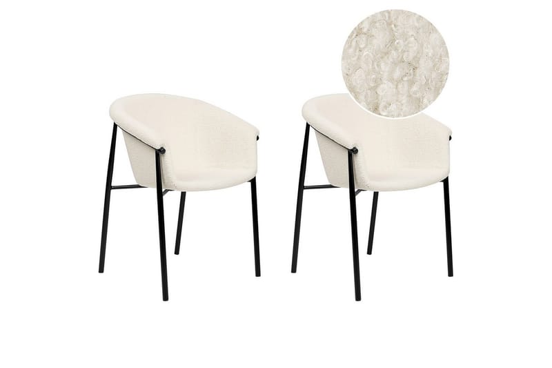 Set med 2 matstolar Ames - Vit, Svart - Möbler - Fåtölj & stolar - Matstol & köksstol