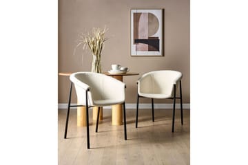 Set med 2 matstolar Ames - Vit, Svart - Möbler - Fåtölj & stolar - Matstol & köksstol