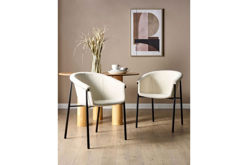 Set med 2 matstolar Ames - Vit, Svart - Möbler - Fåtölj & stolar - Matstol & köksstol