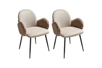 Set med 2 matstolar Amity - Beige, svart, brun - Möbler - Fåtölj & stolar - Matstol & köksstol
