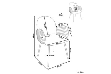 Set med 2 matstolar Amity - Beige, svart, brun - Möbler - Fåtölj & stolar - Matstol & köksstol