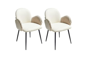 Set med 2 matstolar Amity - Ljusbeige, svart - Möbler - Fåtölj & stolar - Matstol & köksstol
