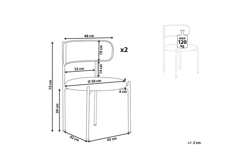 Set med 2 matstolar Andover - Ljus trä, beige - Möbler - Fåtölj & stolar - Matstol & köksstol