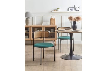 Set med 2 matstolar Andover - Svart, ljust trä, grönt - Möbler - Fåtölj & stolar - Matstol & köksstol