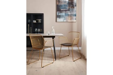 Set med 2 matstolar Appleton - Guld, svart - Möbler - Fåtölj & stolar - Matstol & köksstol