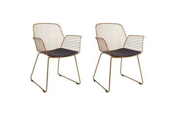 Set med 2 matstolar Appleton - Guld, svart - Möbler - Fåtölj & stolar - Matstol & köksstol