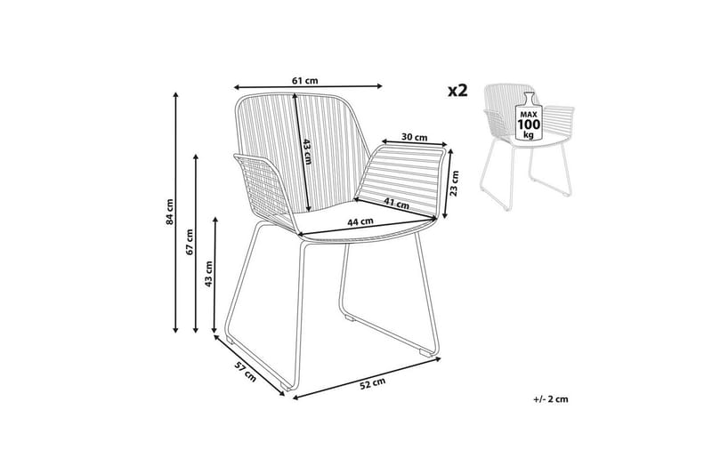 Set med 2 matstolar Appleton - Svart - Möbler - Fåtölj & stolar - Matstol & köksstol