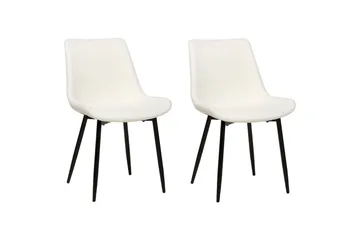 Set med 2 matstolar Avilla - Vit, Svart - Möbler - Fåtölj & stolar - Matstol & köksstol